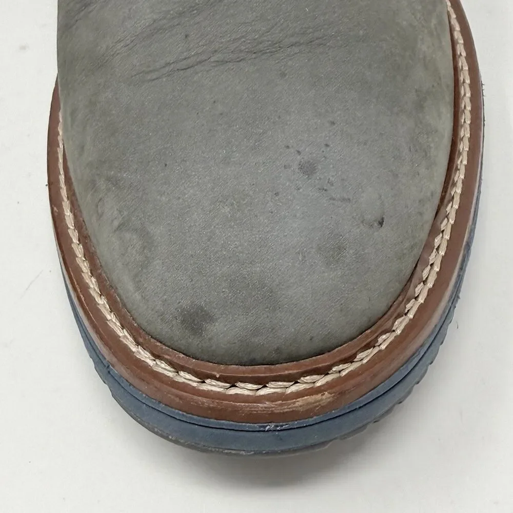 Johnston Murphy Upton Derby Shoes Mens 8.5 M Gray Blue Nubuck Leather Plain Toe